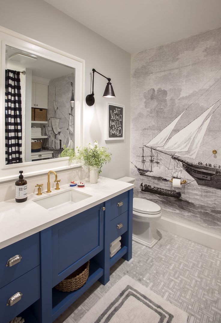 38 Dazzling Coastal Bathroom Remodel Ideas from interior-design category