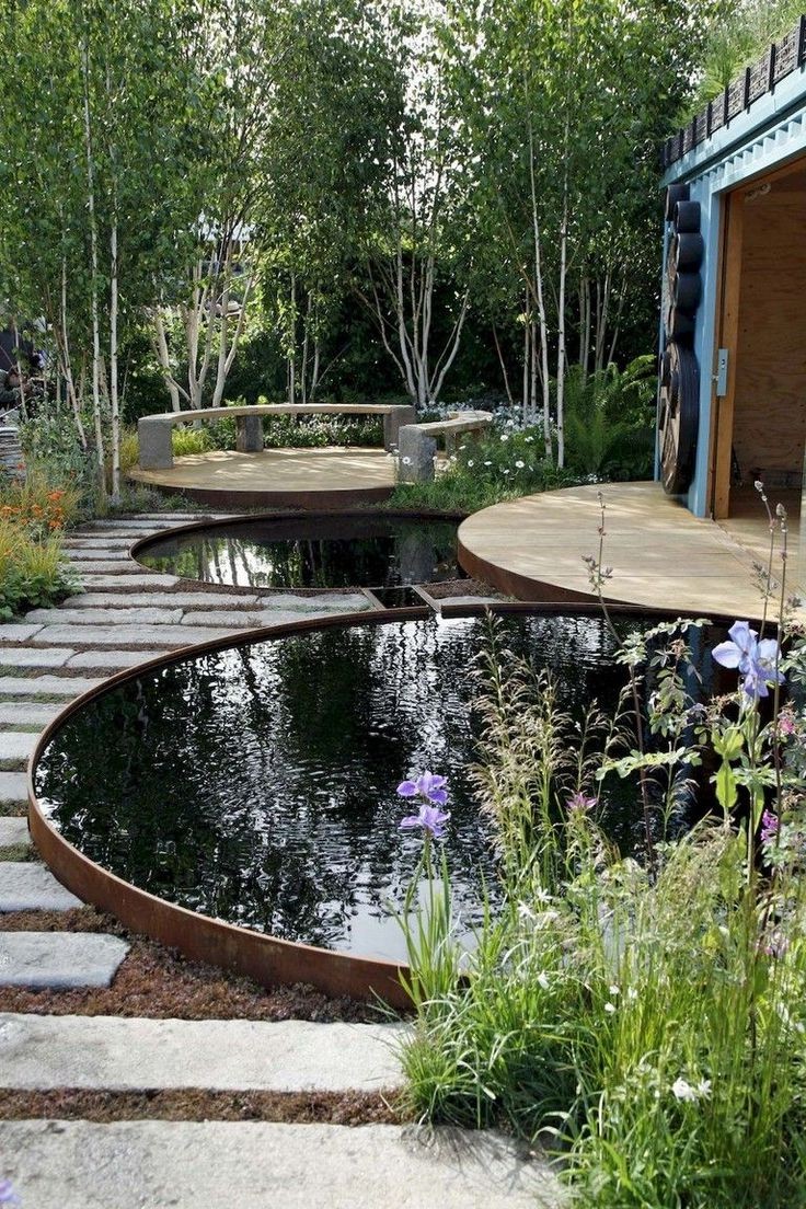 46 Dazzling Backyard Pond Ideas from garden category