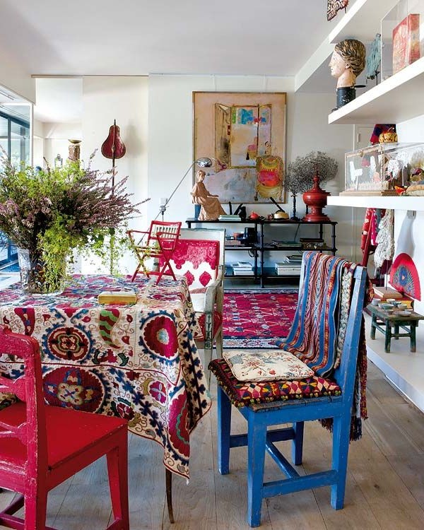 49 Charming Bohemian Kitchen Design Ideas from interior-design category